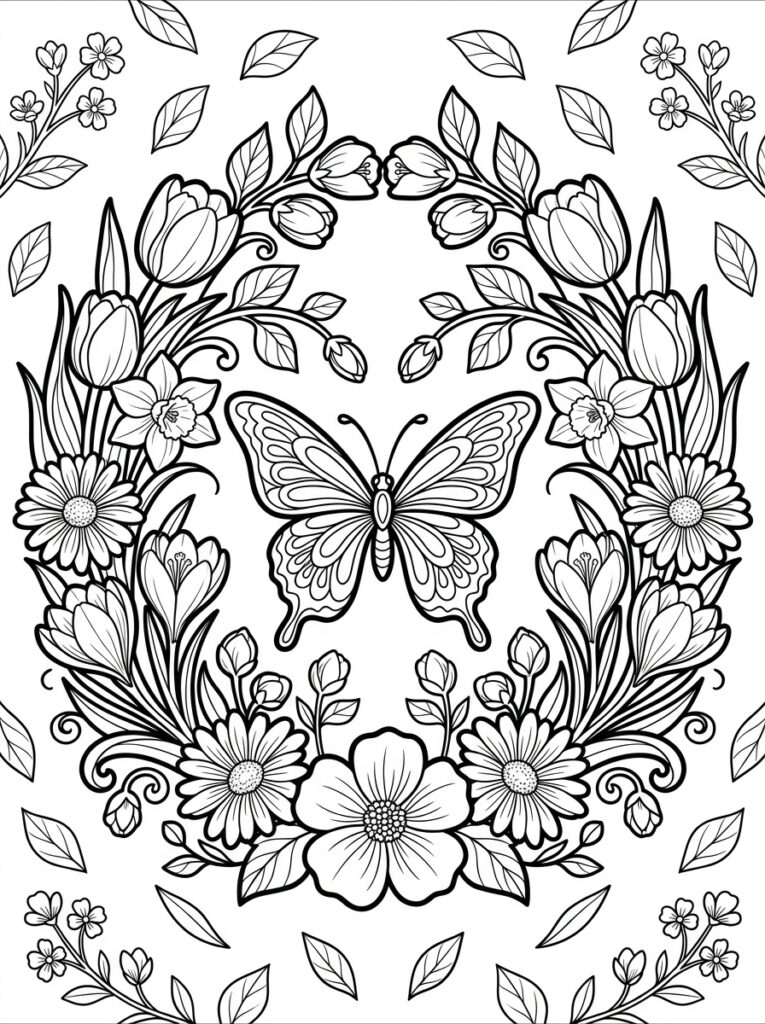 Lente Kleurplaten (Gratis PDF Printables) 33 - gratis kleurplaat om te printen