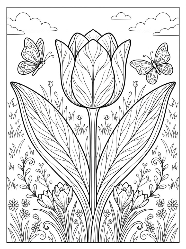 Lente Kleurplaten (Gratis PDF Printables) 34 - gratis kleurplaat om te printen