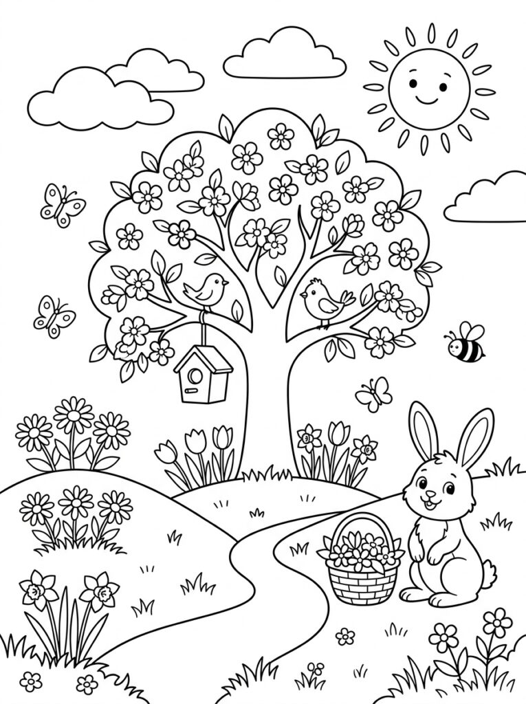 Lente Kleurplaten (Gratis PDF Printables) 39 - gratis kleurplaat om te printen