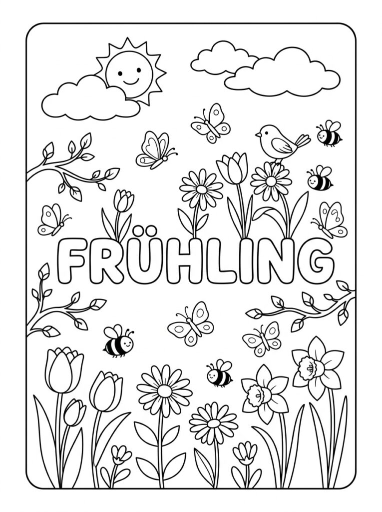 Lente Kleurplaten (Gratis PDF Printables) 40 - gratis kleurplaat om te printen