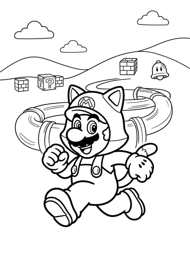 Mario 3D World Kleurplaten (Gratis PDF Printables) 06 - gratis kleurplaat om te printen