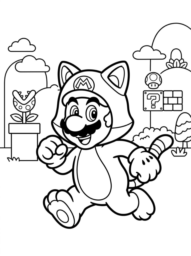 Mario 3D World Kleurplaten (Gratis PDF Printables) 08 - gratis kleurplaat om te printen