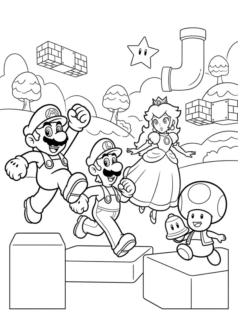 Mario 3D World Kleurplaten (Gratis PDF Printables) 12 - gratis kleurplaat om te printen