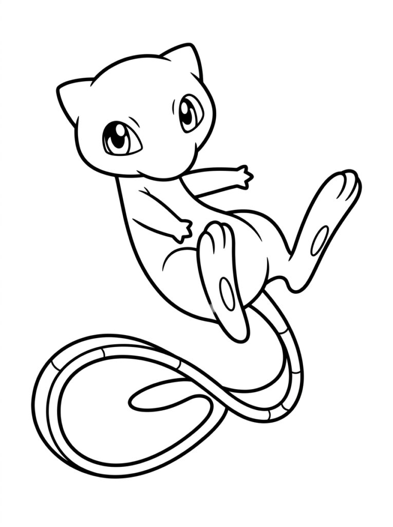 Mew Kleurplaten (Gratis PDF Printables) 19 - gratis kleurplaat om te printen