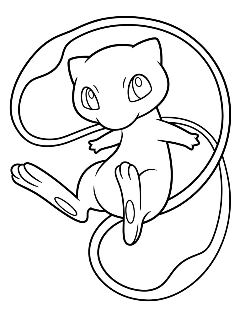 Mew Kleurplaten (Gratis PDF Printables) 20 - gratis kleurplaat om te printen