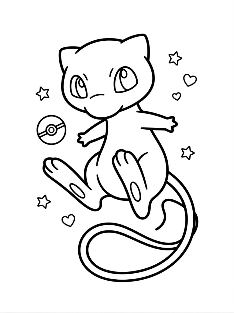 Mew Kleurplaten (Gratis PDF Printables) 21 - gratis kleurplaat om te printen