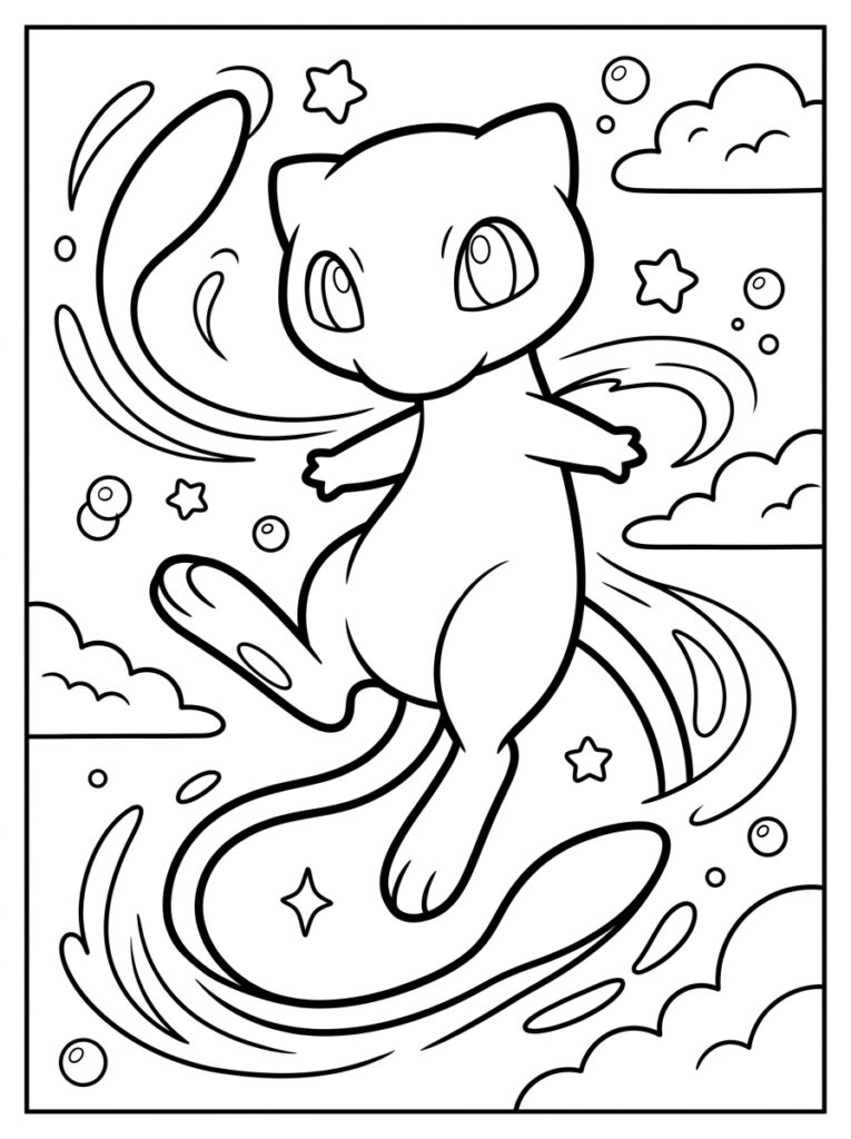 Mew Kleurplaten (Gratis PDF Printables) 28 - gratis kleurplaat om te printen