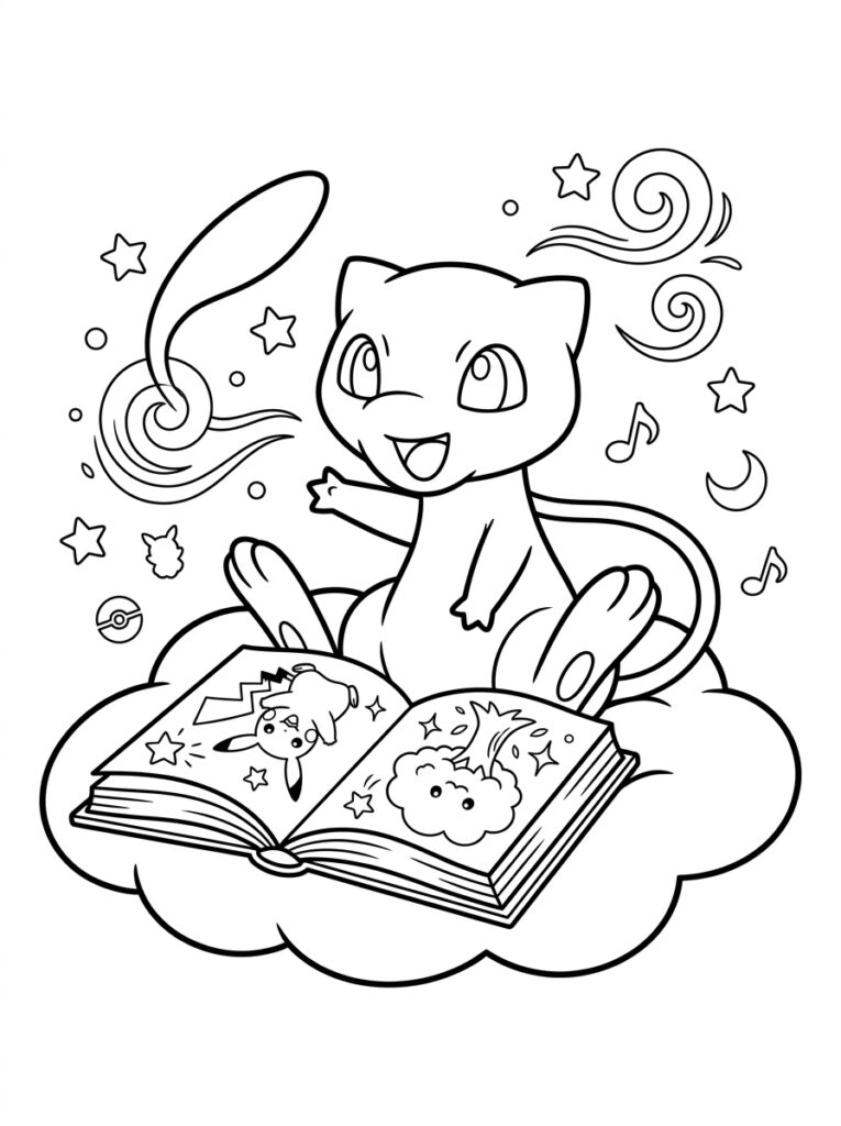 Mew Kleurplaten (Gratis PDF Printables) 29 - gratis kleurplaat om te printen