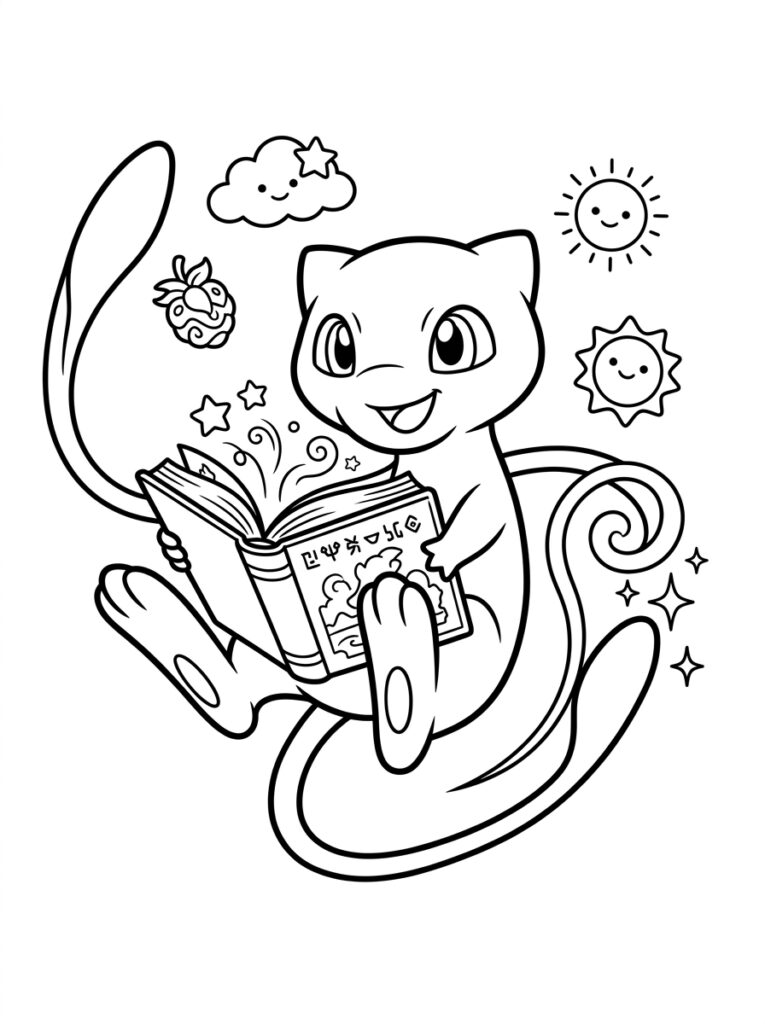 Mew Kleurplaten (Gratis PDF Printables) 32 - gratis kleurplaat om te printen