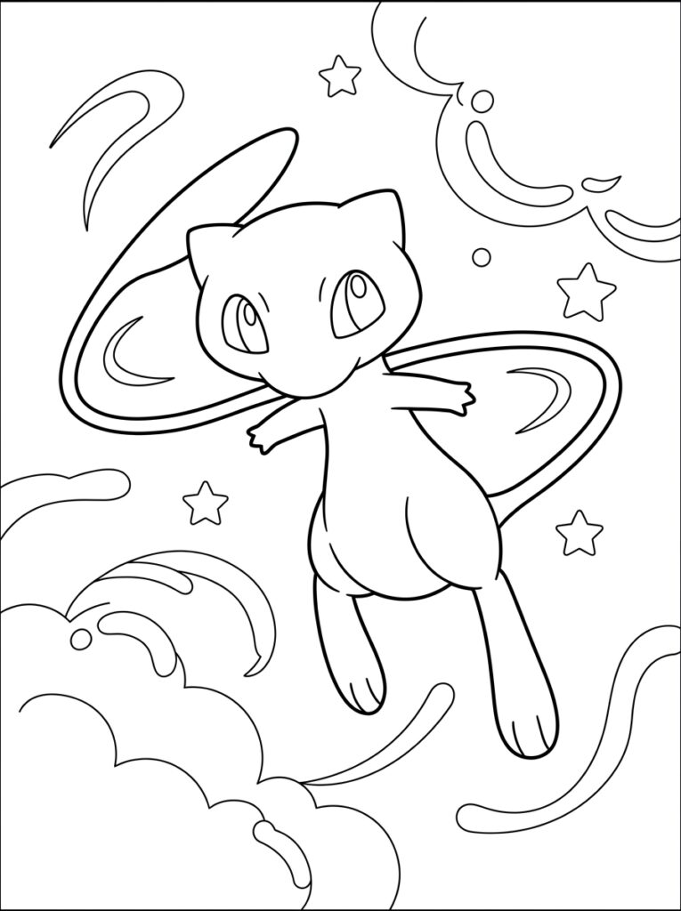Mew Kleurplaten (Gratis PDF Printables) 33 - gratis kleurplaat om te printen