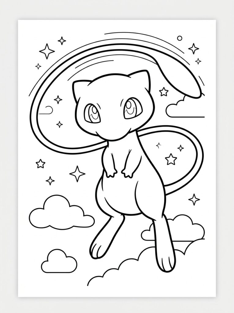Mew Kleurplaten (Gratis PDF Printables) 34 - gratis kleurplaat om te printen