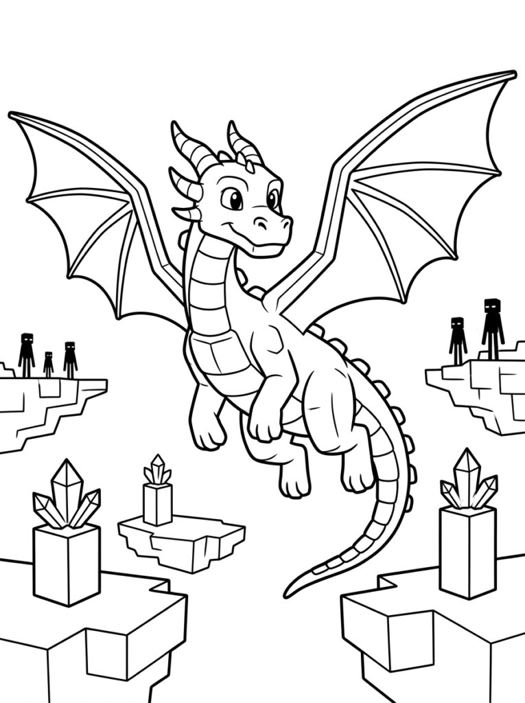 Minecraft Enderdraak Kleurplaten (Gratis PDF Printables) 01 - gratis kleurplaat om te printen