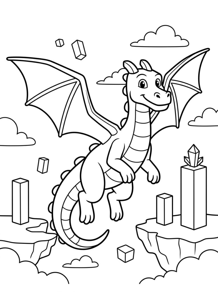 Minecraft Enderdraak Kleurplaten (Gratis PDF Printables) 02 - gratis kleurplaat om te printen