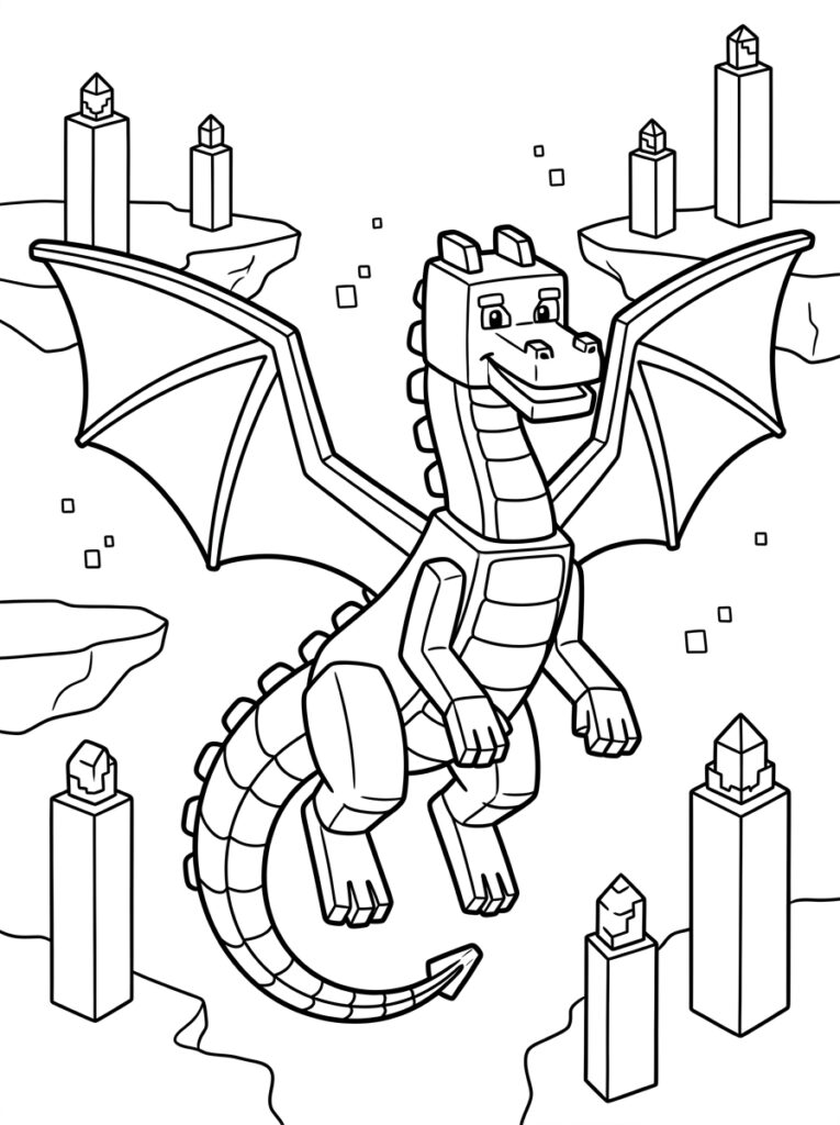 Minecraft Enderdraak Kleurplaten (Gratis PDF Printables) 03 - gratis kleurplaat om te printen