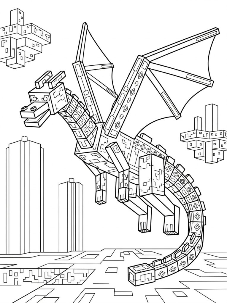 Minecraft Enderdraak Kleurplaten (Gratis PDF Printables) 06 - gratis kleurplaat om te printen