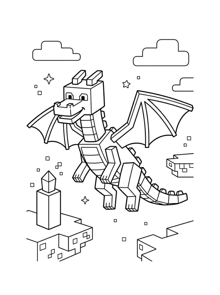 Minecraft Enderdraak Kleurplaten (Gratis PDF Printables) 08 - gratis kleurplaat om te printen