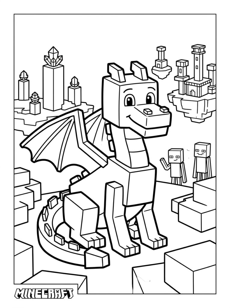 Minecraft Enderdraak Kleurplaten (Gratis PDF Printables) 09 - gratis kleurplaat om te printen