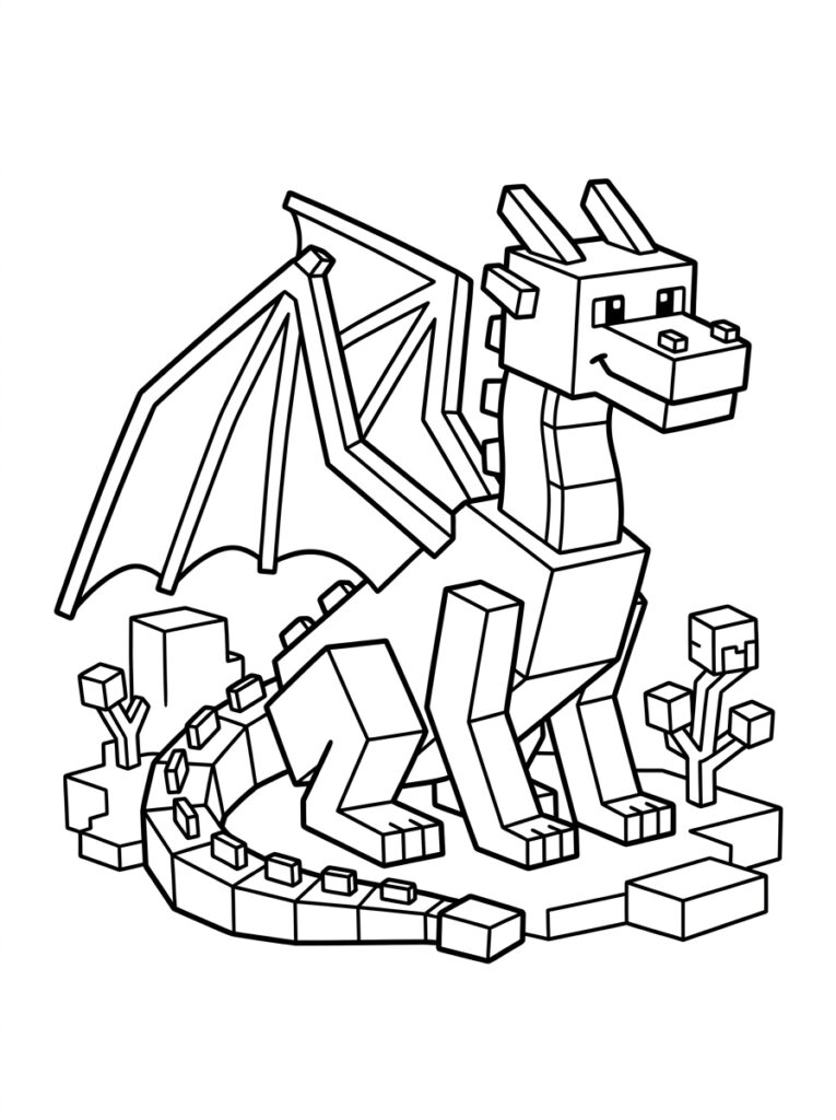 Minecraft Enderdraak Kleurplaten (Gratis PDF Printables) 11 - gratis kleurplaat om te printen