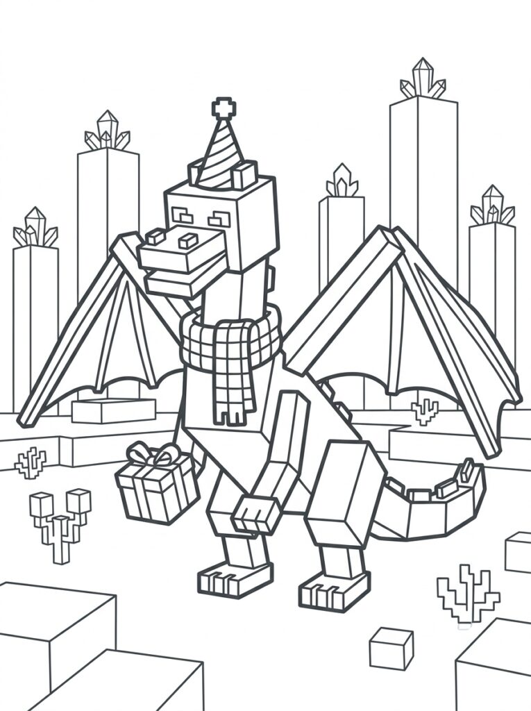 Minecraft Enderdraak Kleurplaten (Gratis PDF Printables) 13 - gratis kleurplaat om te printen