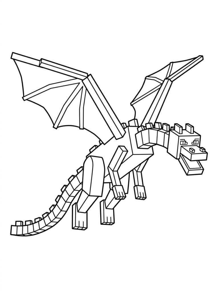 Minecraft Enderdraak Kleurplaten (Gratis PDF Printables) 14 - gratis kleurplaat om te printen