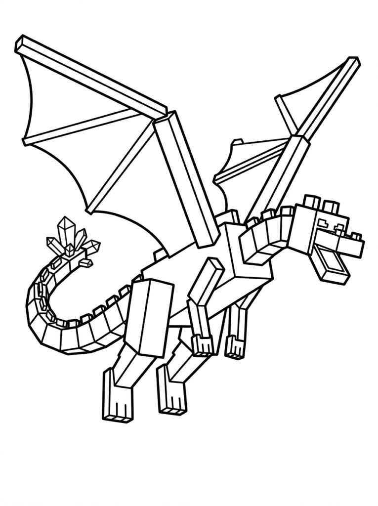 Minecraft Enderdraak Kleurplaten (Gratis PDF Printables) 16 - gratis kleurplaat om te printen