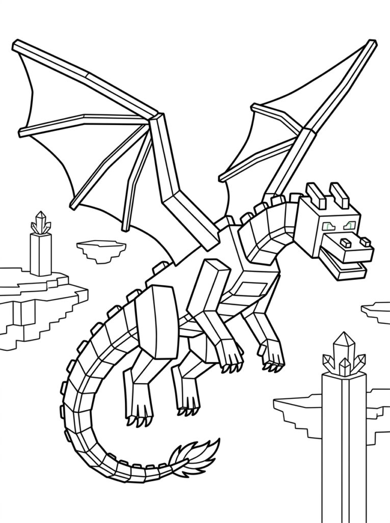 Minecraft Enderdraak Kleurplaten (Gratis PDF Printables) 17 - gratis kleurplaat om te printen