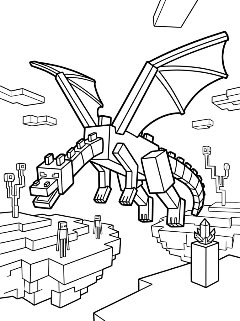Minecraft Enderdraak Kleurplaten (Gratis PDF Printables) 18 - gratis kleurplaat om te printen