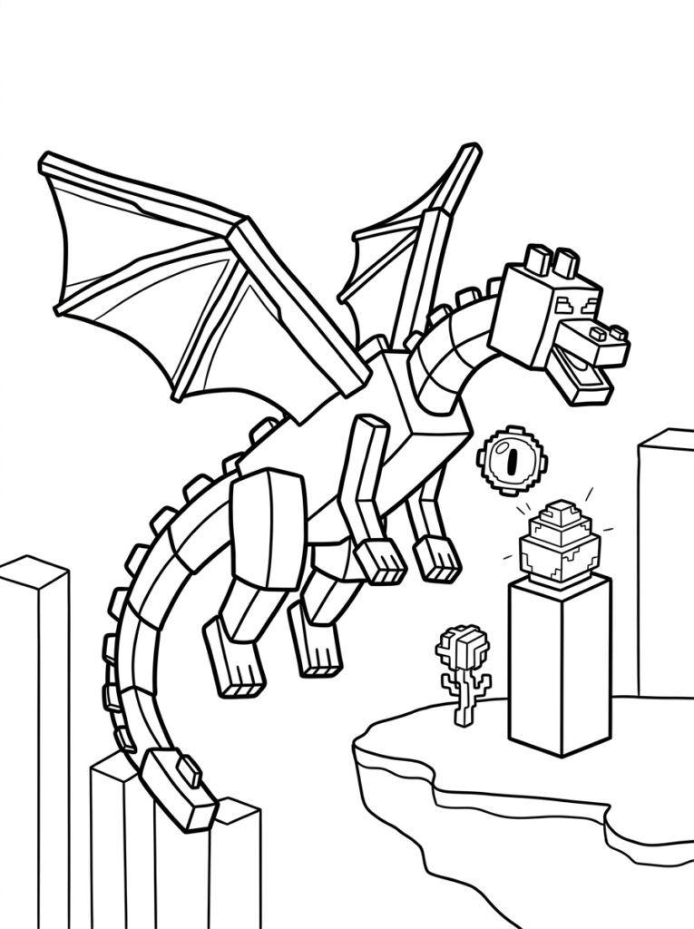 Minecraft Enderdraak Kleurplaten (Gratis PDF Printables) 19 - gratis kleurplaat om te printen