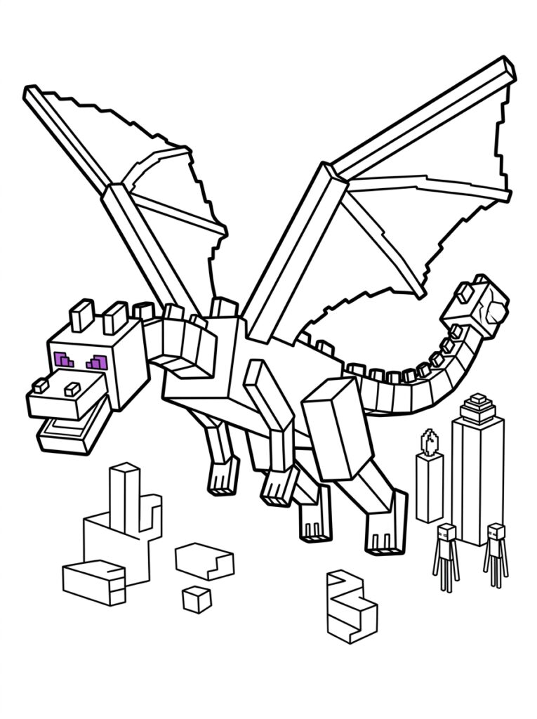Minecraft Enderdraak Kleurplaten (Gratis PDF Printables) 20 - gratis kleurplaat om te printen