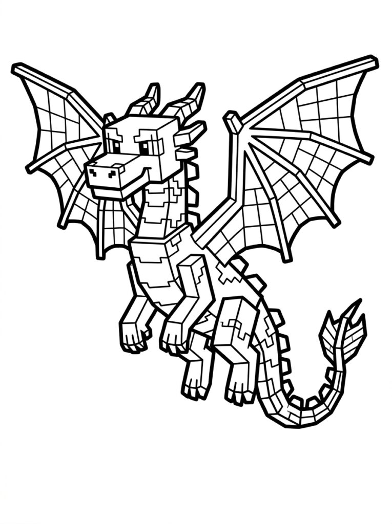 Minecraft Enderdraak Kleurplaten (Gratis PDF Printables) 21 - gratis kleurplaat om te printen
