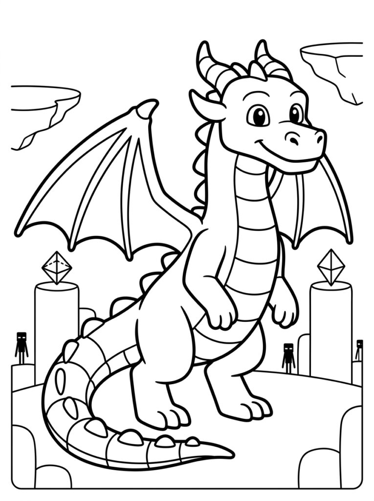 Minecraft Enderdraak Kleurplaten (Gratis PDF Printables) 22 - gratis kleurplaat om te printen