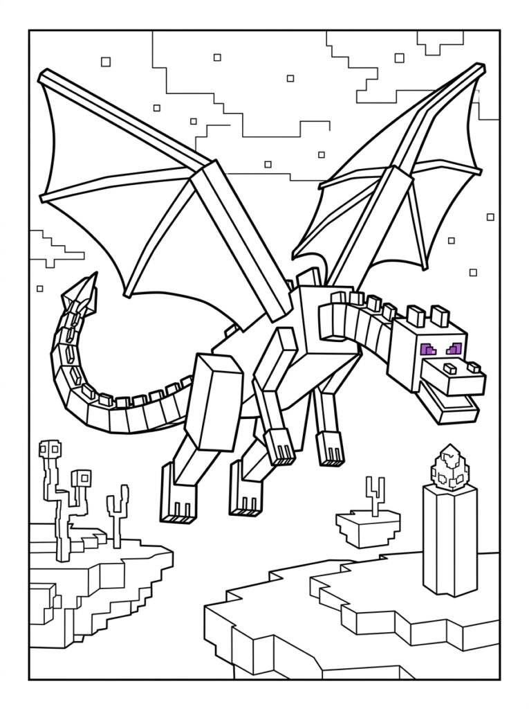 Minecraft Enderdraak Kleurplaten (Gratis PDF Printables) 23 - gratis kleurplaat om te printen