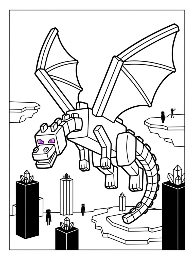 Minecraft Enderdraak Kleurplaten (Gratis PDF Printables) 24 - gratis kleurplaat om te printen