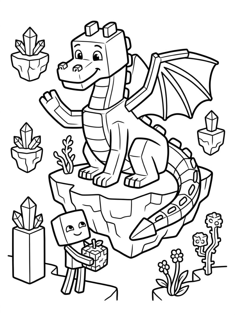 Minecraft Enderdraak Kleurplaten (Gratis PDF Printables) 25 - gratis kleurplaat om te printen