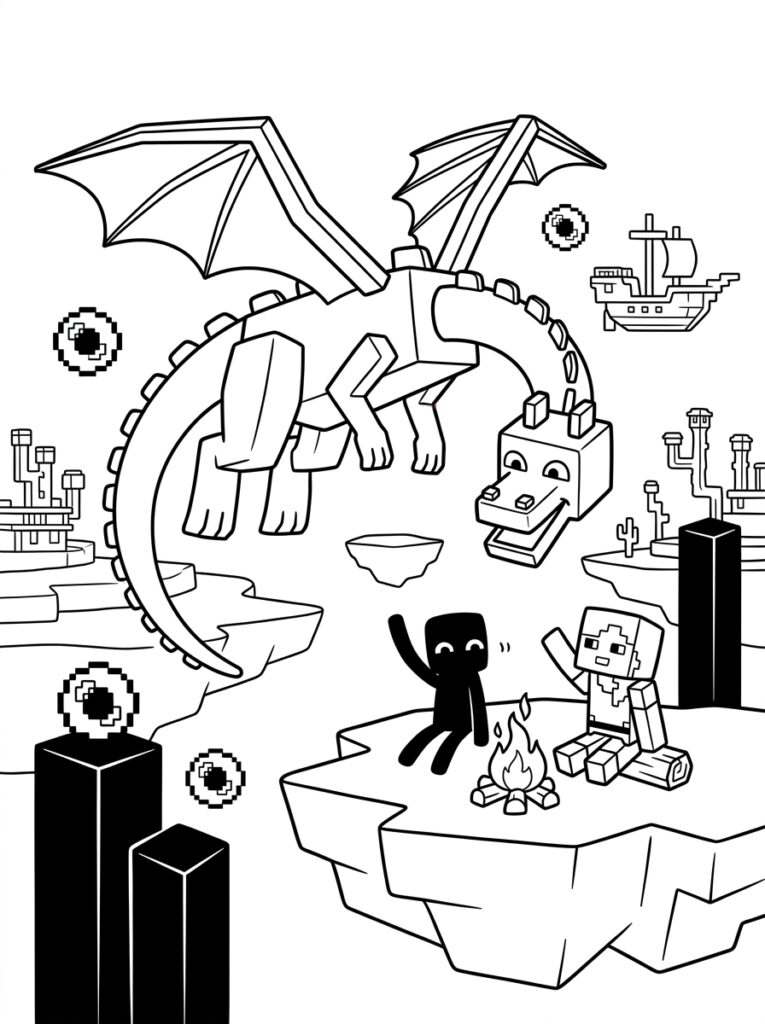 Minecraft Enderdraak Kleurplaten (Gratis PDF Printables) 26 - gratis kleurplaat om te printen