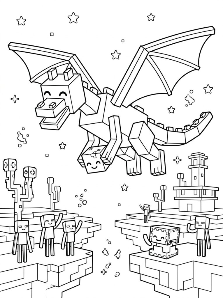 Minecraft Enderdraak Kleurplaten (Gratis PDF Printables) 28 - gratis kleurplaat om te printen