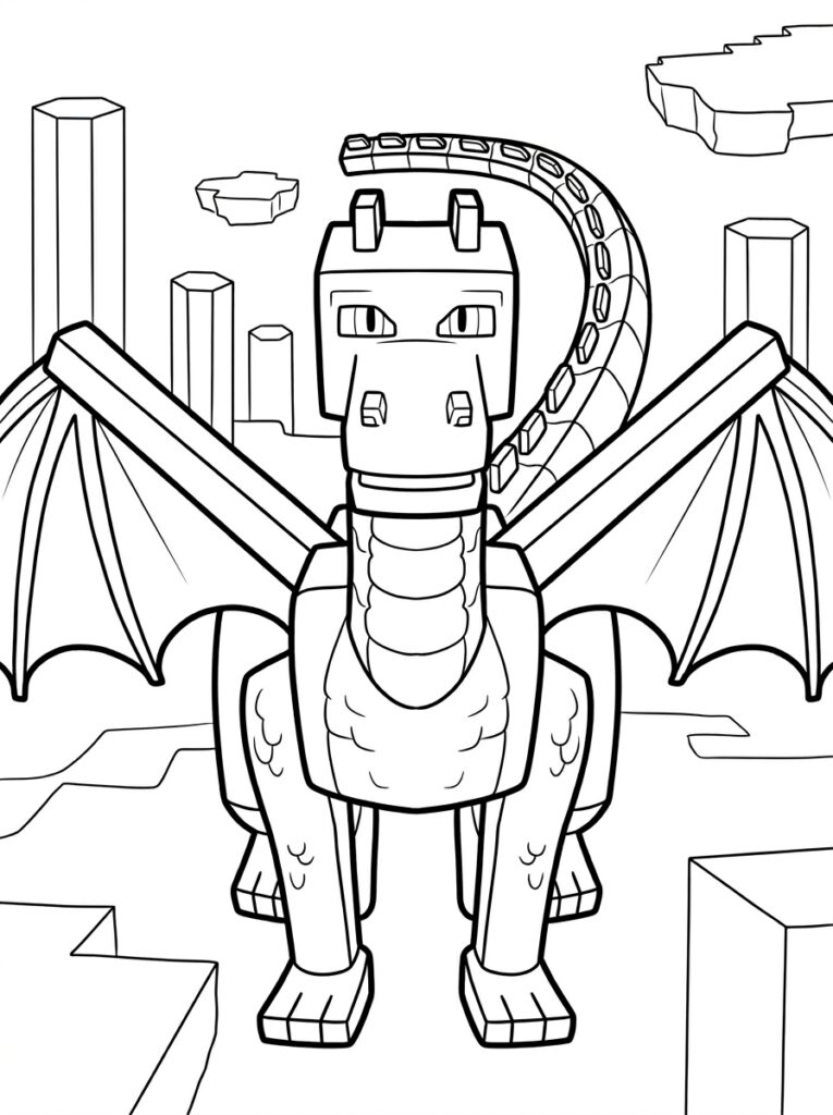 Minecraft Enderdraak Kleurplaten (Gratis PDF Printables) 29 - gratis kleurplaat om te printen