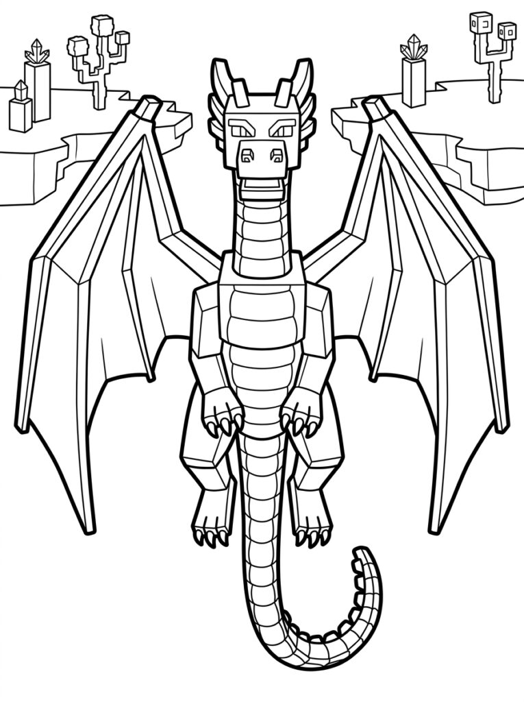 Minecraft Enderdraak Kleurplaten (Gratis PDF Printables) 30 - gratis kleurplaat om te printen