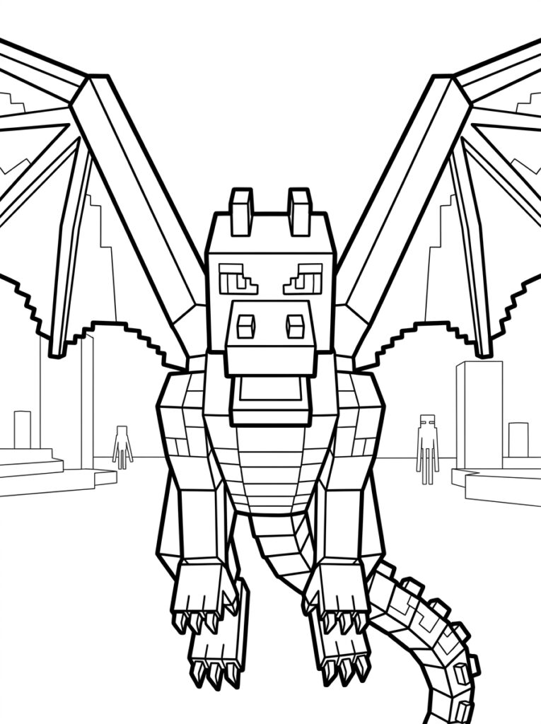 Minecraft Enderdraak Kleurplaten (Gratis PDF Printables) 32 - gratis kleurplaat om te printen