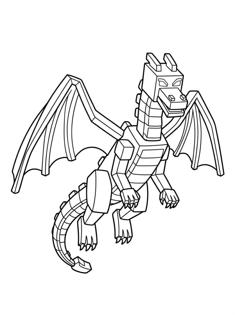 Minecraft Enderdraak Kleurplaten (Gratis PDF Printables) 33 - gratis kleurplaat om te printen