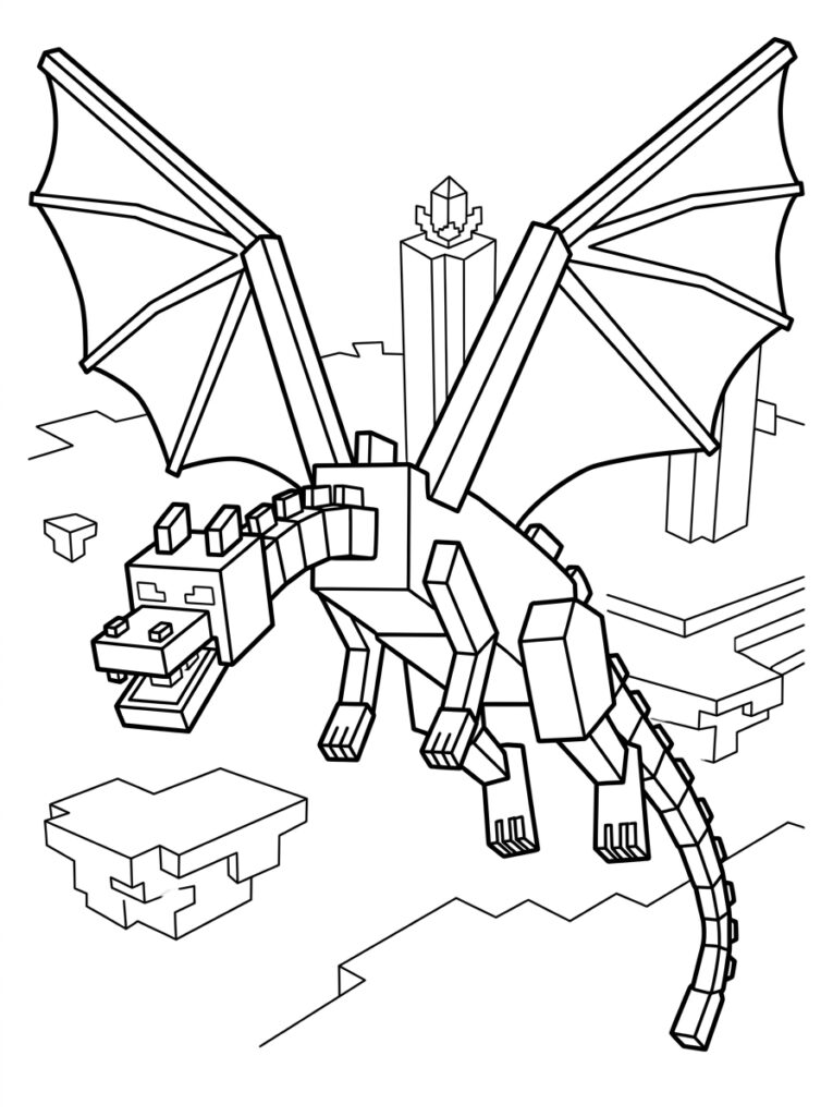 Minecraft Enderdraak Kleurplaten (Gratis PDF Printables) 35 - gratis kleurplaat om te printen