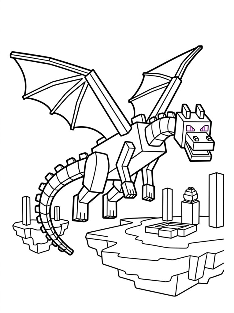 Minecraft Enderdraak Kleurplaten (Gratis PDF Printables) 36 - gratis kleurplaat om te printen