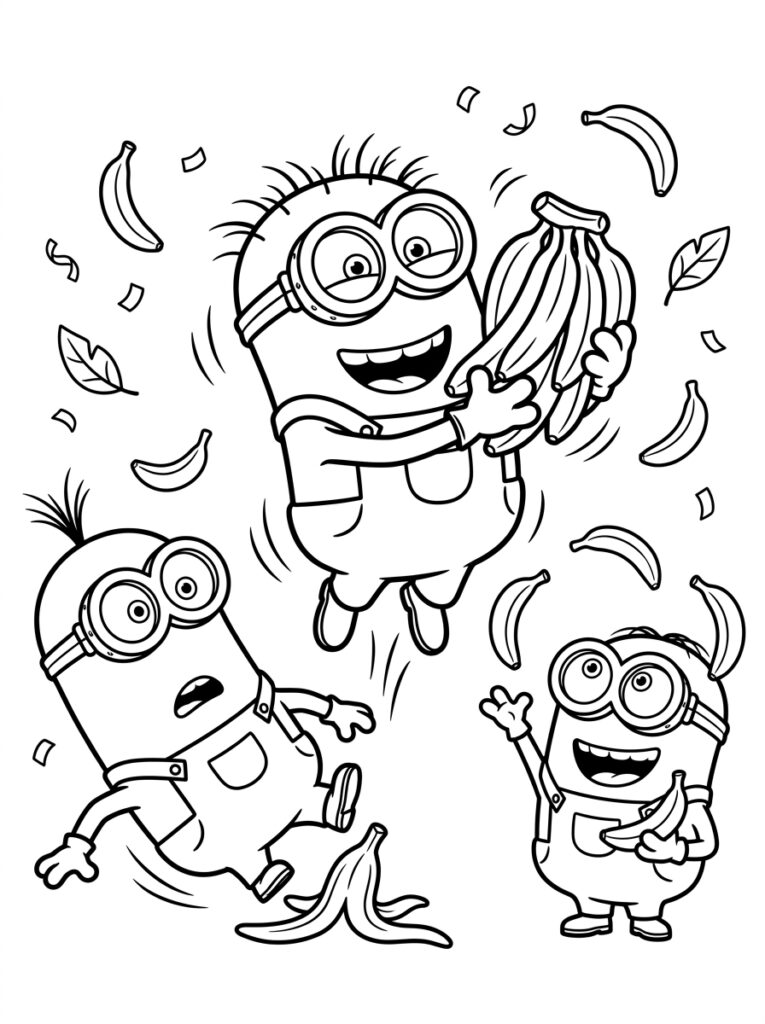 Minions banaan Kleurplaten (Gratis PDF Printables) 17 - gratis kleurplaat om te printen