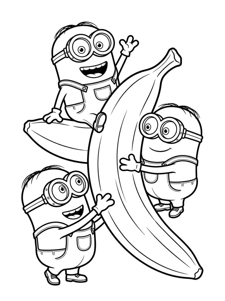 Minions banaan Kleurplaten (Gratis PDF Printables) 26 - gratis kleurplaat om te printen