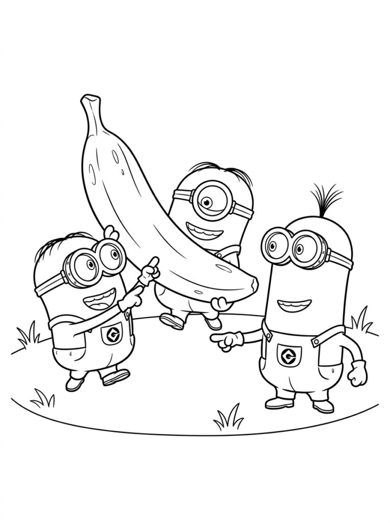 Minions banaan Kleurplaten (Gratis PDF Printables) 29 - gratis kleurplaat om te printen