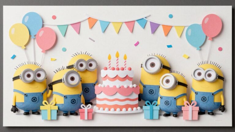 Minions verjaardag Kleurplaten