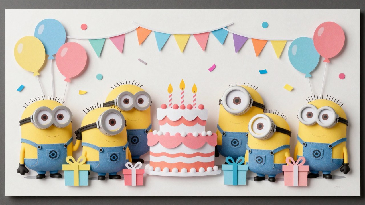 Minions verjaardag Kleurplaten
