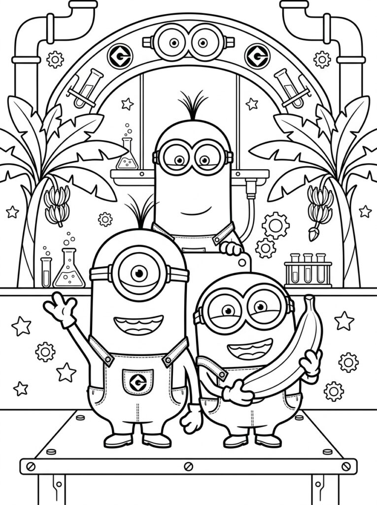 Minions Kleurplaten (Gratis PDF Printables) 13 - gratis kleurplaat om te printen