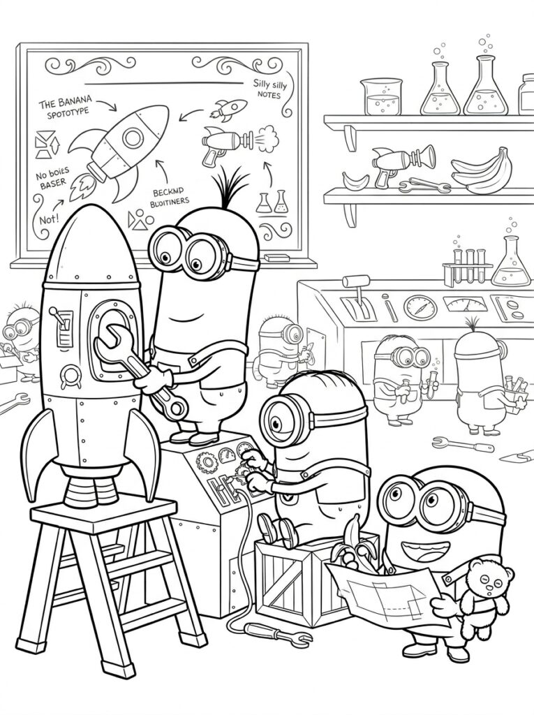 Minions Kleurplaten (Gratis PDF Printables) 17 - gratis kleurplaat om te printen