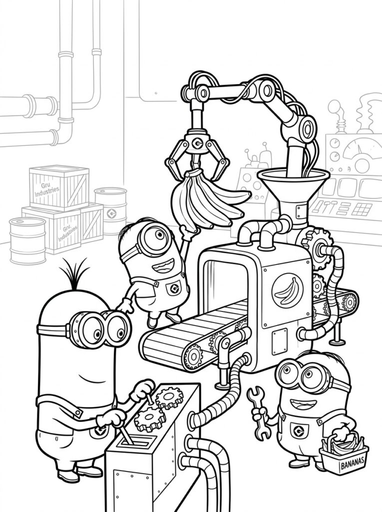 Minions Kleurplaten (Gratis PDF Printables) 18 - gratis kleurplaat om te printen